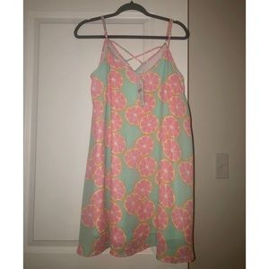 NWT Lauren James citrus print mini dress, size L